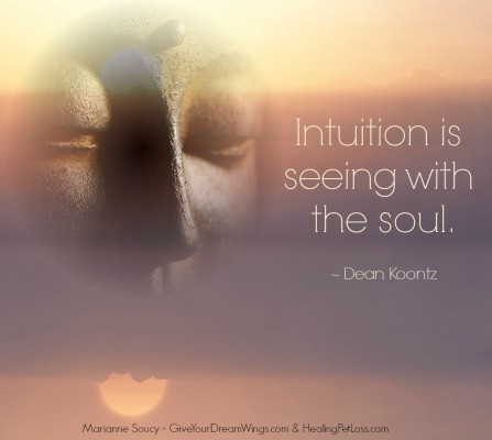 Intuition is seeing with your soul quote - Give Your Dream Wings